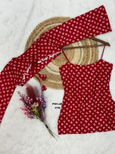Heritage Pure Cotton Bandhej Print Sleeveless Kurti